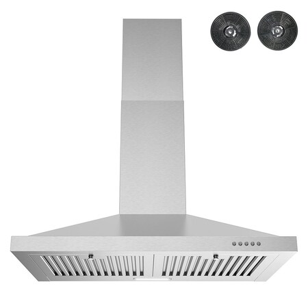 Streamline 30 in. Giganti Convertible Wall Mount 220 CFM Range Hood in Brushed Stainless Steel T-4807-1-CL